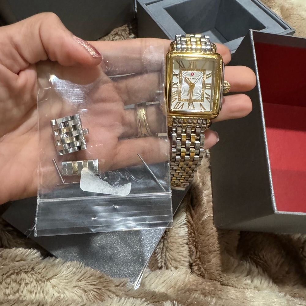 Michele Two-Tone Gold and Silver Watch - Picture 10 of 14